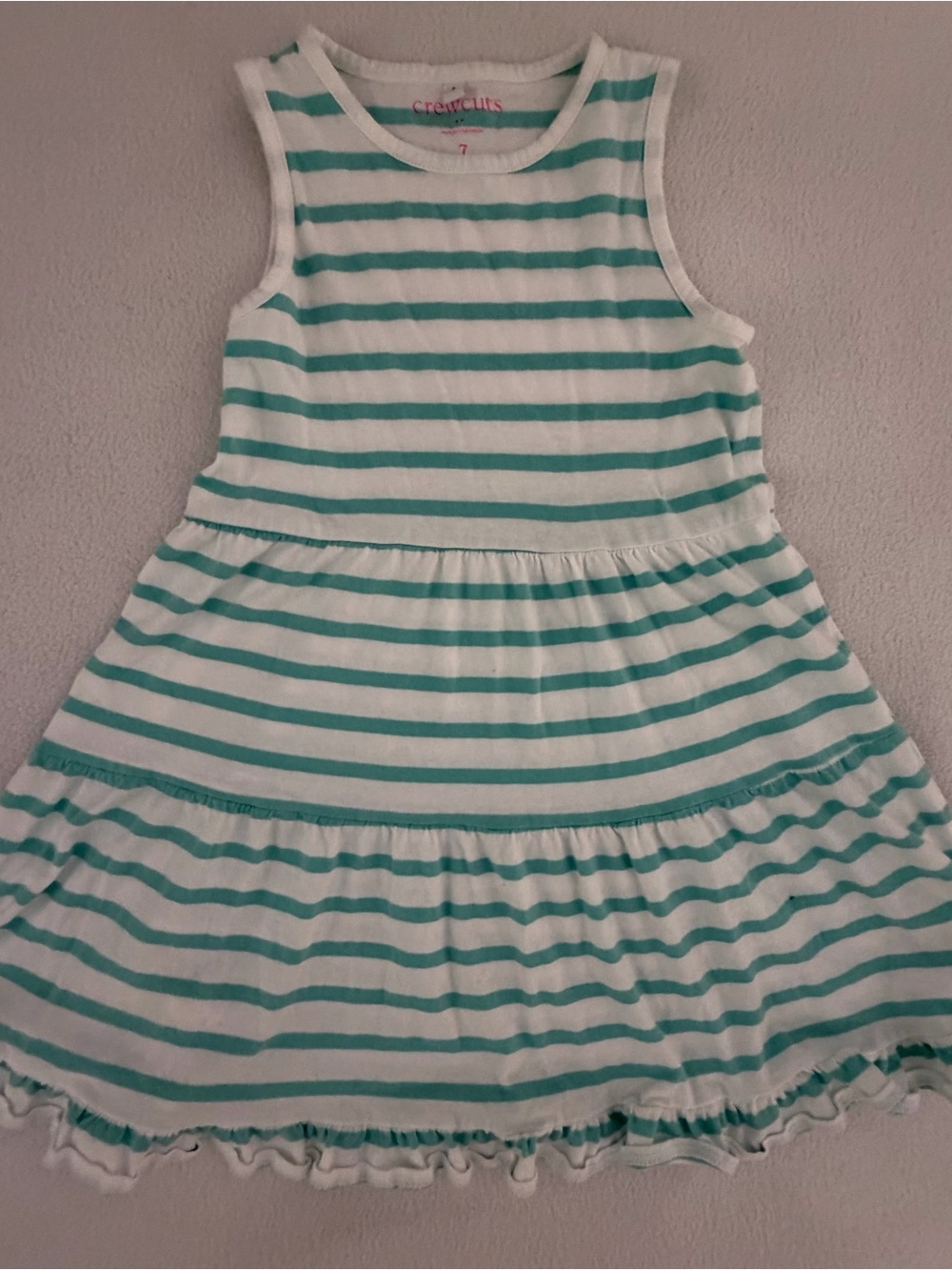 Crew Cuts Turquoise and White Striped Dress
